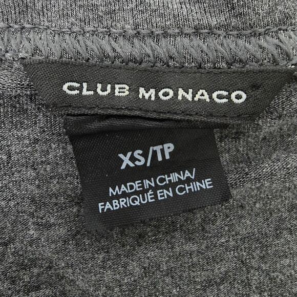 CLUB MONACO Ruched Body-Con Dress Scoop Neck Long sleeve Size XS X-Small Gray - Picture 9 of 10